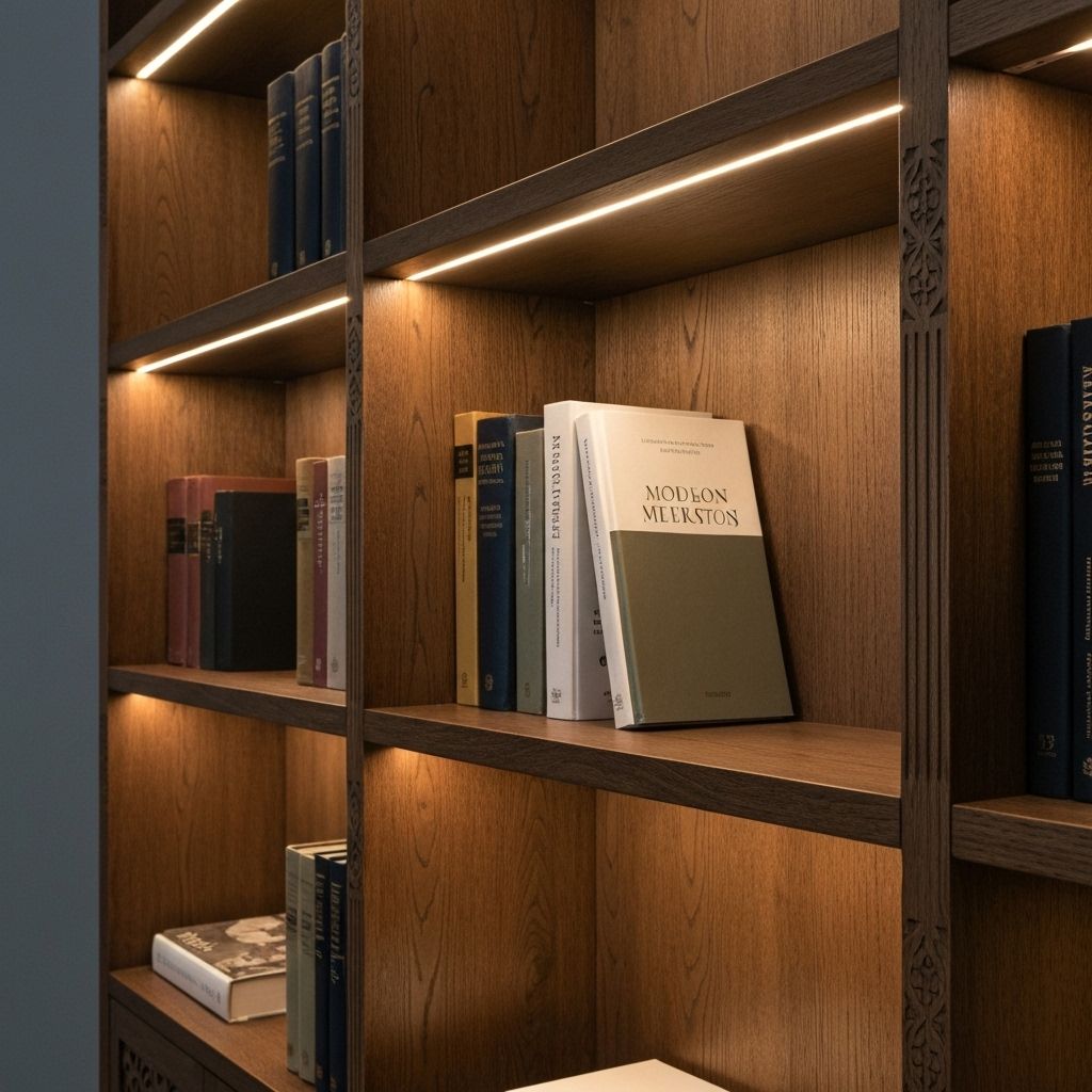 Biblioteczka z oświetleniem